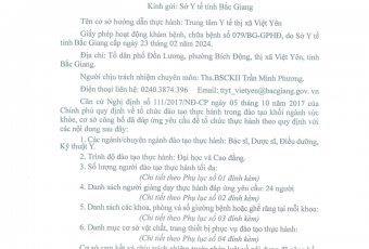 Công bố cơ sở khám, chữa bệnh đáp ứng yêu cầu là cơ sở thực hành trong đào tạo khối ngành sức khỏe