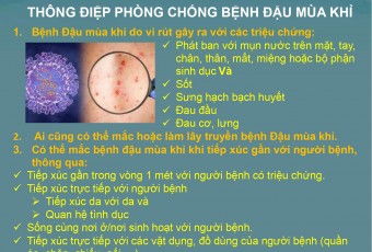 THÔNG ĐIỆP PHÒNG CHỐNG BỆNH ĐẬU MÙA KHỈ