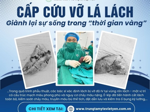 Kịp thời phẫu thuật cứu sống bệnh nhân vỡ lách tại Trung tâm Y tế thị xã Việt Yên