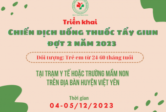 Việt Yên triển khai chiến dịch uống thuốc tẩy giun đợt 2.2023
