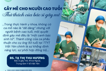 Gây mê cho cụ ông 93 tuổi - thử thách trong một ca mổ tưởng như không thể