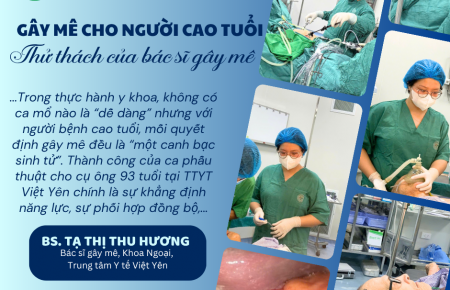 Gây mê cho cụ ông 93 tuổi - thử thách trong một ca mổ tưởng như không thể