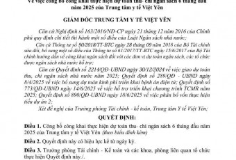 Công khai dự toán thu-chi 6 tháng đầu năm 2025