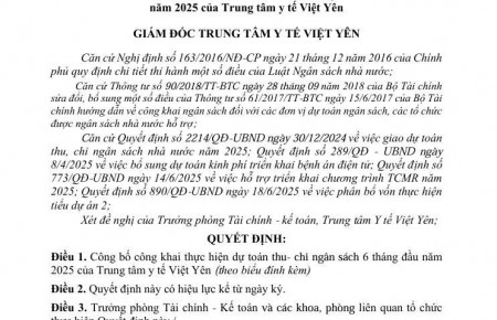 Công khai dự toán thu-chi 6 tháng đầu năm 2025