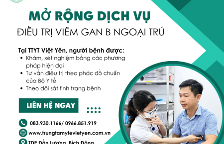 Trung tâm Y tế thị xã Việt Yên mở rộng dịch vụ điều trị viêm gan B ngoại trú