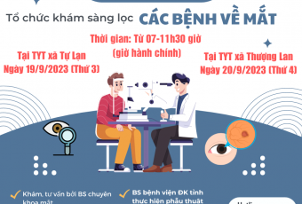 TTYT huyện Việt Yên tổ chức khám sàng lọc các bệnh về mắt tại xã Tự Lạn và Thượng Lan