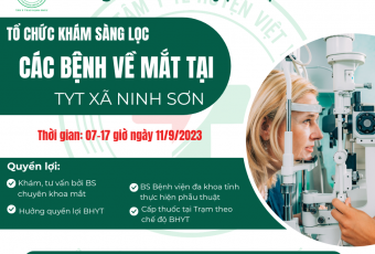 TTYT huyện Việt Yên tổ chức khám sàng lọc các bệnh về mắt tại xã Ninh Sơn