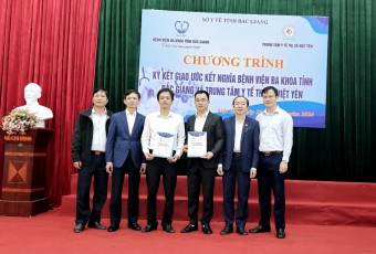 Ký kết giao ước kết nghĩa giữa Bệnh viện Đa khoa tỉnh Bắc Giang với Trung tâm Y tế thị xã Việt Yên