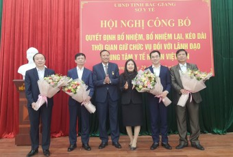 Công bố quyết định bổ nhiệm, bổ nhiệm lại và kéo dài thời gian giữ chức vụ đối với lãnh đạo Trung tâm Y tế huyện Việt Yên