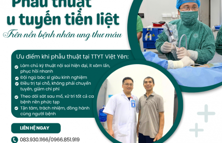 Phẫu thuật u tuyến tiền liệt cho bệnh nhân ung thư máu tại Trung tâm Y tế Việt Yên