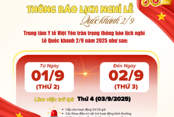 THÔNG BÁO NGHỈ LỄ QUỐC KHÁNH 2/9